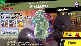 Super Smash Bros Ultimate Rauru Spirit Battle  January 2024 1st Party Spirit Event [upl. by Eus111]