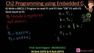 Lect 23Ch2Code 6 amp 7Programming using Embedd CESY22532Diploma Sem 5MSBTE [upl. by Notsob]