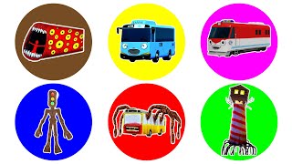 Spin Wheel Train Eater Mobil Bus Tayo Kereta Titipo Traffic Light Head Bus Eater Lighthousehead [upl. by Mulry]