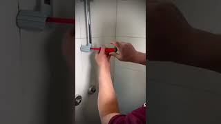 How to adjust the shower rod to use the old holes diy plumbing [upl. by Monroy]