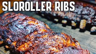 Kamado Joe Classic II SloRoller  Smoked Pork Ribs [upl. by Einhapets913]