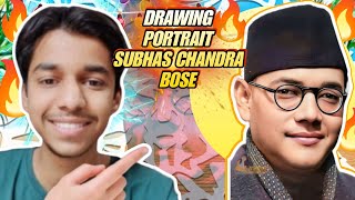 Draw to portrait Subhas Chandra Bose Drawing Sketching Make 🙂🙏 [upl. by Ragnar]