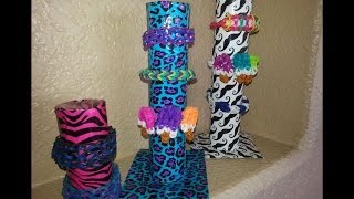 RAINBOW LOOM BRACELET STAND  How to Make [upl. by Naveb]