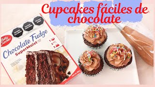 CUPCAKES DE CHOCOLATE RECETA FÁCIL Y RÁPIDA [upl. by Wendi706]