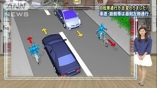 自転車「左側通行」に統一 分かりやすく解説131202 [upl. by Bornstein716]