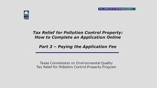 Tax Relief for Pollution Control Property Online Application Part 3 [upl. by Phemia]