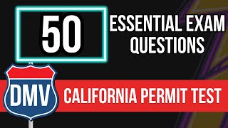 California DMV Permit Test 2024 50 Essential Exam Questions [upl. by Esiralc]