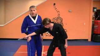 Glancing Lance  Kenpo knife defense technique for a front knife thrust with your arms down [upl. by Thorin]