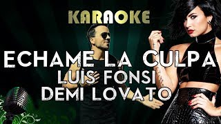 Luis Fonsi amp Demi Lovato  Échame La Culpa  LOWER Key Karaoke Instrumental Lyrics Cover Sing Along [upl. by Ecerahc]