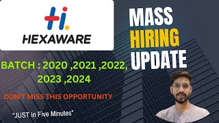 Biggest Announcement  Hexaware Superset  MAQ  OFF Campus Drive  2024  2023 Batch Hiring [upl. by Ahsat]