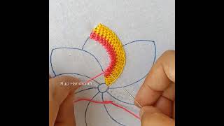 Trellis stitch flowerHand Embroidery very easy florar design needle work embroidery [upl. by Sharon]