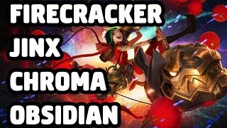 FIRECRACKER JINX CHROMA OBSIDIAN SKIN SPOTLIGHT  LEAGUE OF LEGENDS [upl. by Nauquf158]