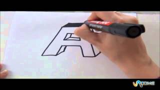 Come disegnare la lettera A in 3D [upl. by Dnumyar]