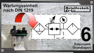 Pneumatik Grundlagen – Funktion und Darstellung der Wartungseinheit nach DIN 1219 [upl. by Acinod]