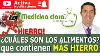 🔥 ALIMENTOS NATURALES RICOS EN HIERRO 🔥 Eliminar ANEMIA con comida rica en hierro  Medicina Clara [upl. by Roux652]