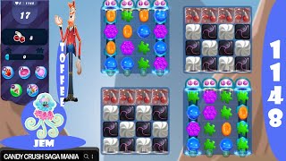 World record in 9 moves Level 1148 NO BOOSTERS ✅🔄 Passed on First Try™ Combolicious™ Candy Crush JEM [upl. by Holle]