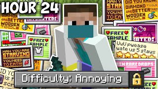 Surviving 24 Hours In Minecrafts Annoying Difficulty  Mcaddon [upl. by Fishback115]