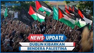 Solidaritas Gaza Dewan Kota Dublin Irlandia Kibarkan Bendera Palestina [upl. by Suoirad]