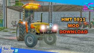 FS 22 indian tractors  HMT 5911 MOD  Full Testing  Farming Simulator 22 [upl. by Kcirtemed]