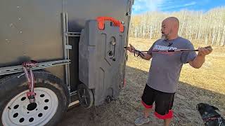 Enclosed Trailers Spare Tire And Rhino Tank Rear Mount Setup [upl. by Yhotmit]