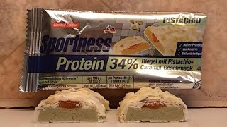 TasteTest DM Sportness Protein Bar 🍀 Pistachio Caramel 🍀 [upl. by Edholm]