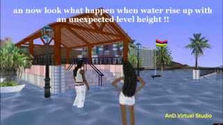 Floods in PortLouis  3d simulation Prevention Demo [upl. by Etat]