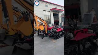 Mini Crawler Agriculture Track Tractor with Implement Accessories minicultivator rotarytiller [upl. by Tahpos]