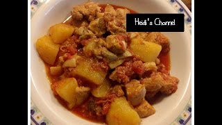 Fricase de cerdoPuerco cubano RecetaComida cubanaPlatos cubanosCuban pork fricassee easy recipe [upl. by Oirretno]