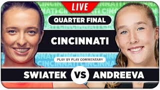 SWIATEK vs ANDREEVA • WTA Cincinnati 2024 QF • LIVE Tennis Play by Play Stream [upl. by Hearn]