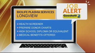 JOB ALERT Biolife Plasma Services in Longview needs a Health Screener [upl. by Verdha]