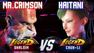 SF6 ▰ MISTER CRIMSON Dhalsim vs HAITANI ChunLi ▰ High Level Gameplay [upl. by Olivann]