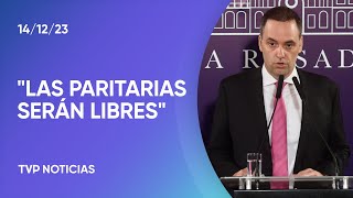 El vocero presidencial aseguró que quotlas paritarias serán libresquot [upl. by Ellenor]