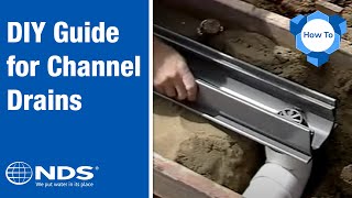 How to Install a Channel Drain  NDS Yard Drainage Systems [upl. by Garrott741]