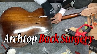 SS Stewart Archtop Gets Back Surgery Restoration part 3 [upl. by Sharpe]