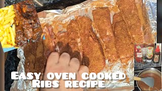 Easy Oven Cooked Ribs Recipe [upl. by Gnut]