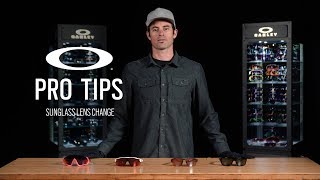 Sunglass Lens Change  OAKLEY PRO TIPS [upl. by Enneyehc]