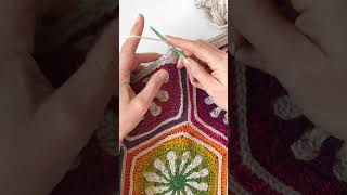 Crochet With Me Hexa Flora Blanket crochet shortscrochet crocheting [upl. by Jessalin527]