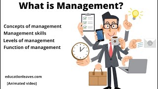 What is management Concept of Management Levels of management animated video [upl. by Idoux180]