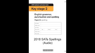 KS2 SATs 2018 Spellings [upl. by Airun176]