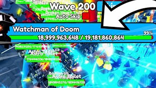 🤯 WAVE 200 ENDLESS 🔥🤔 NEW BOSS WATCHER OF DOOM in ENDLESS 😵  Toilet Tower Defense Roblox [upl. by Thorsten]