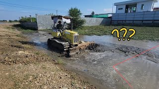 First Start of Project 5Ton Dump Truck Overloading Soil with Dozer Pushing the Landfill [upl. by Lerraj]