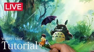 토토로페인팅totoro drawingTotoro watercolor illustration となりのトトロERUDA [upl. by Berger]