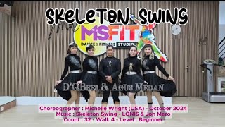 Skeleton Swing Line Dance  By DQBees amp Agus Medan [upl. by Silver466]