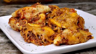 Quick amp Easy Cheesy Taco Stuffed Shells [upl. by Deyes]