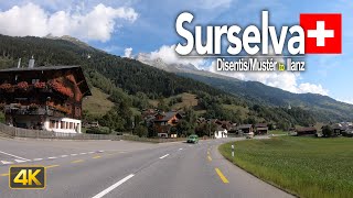 Surselva Switzerland 🇨🇭 Driving from DisentisMustér to Ilanz [upl. by Niela]