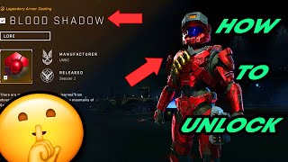 How to unlock BLOOD SHADOW ARMOR COATING  Halo Infinite [upl. by Lyrahc259]