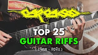 25 Best Carcass Guitar Riffs 1988  2021 [upl. by Bauer833]