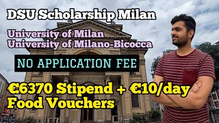 DSU Scholarship 202324 is now OPEN for University of Milan and University of MilanoBicocca [upl. by Enileuqaj]