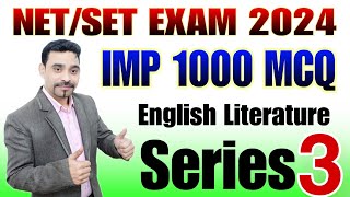 MP SET EXAM 1000 MCQ SERIES 3  NETSET EXAM ENGLISH LITERATURE [upl. by Nor]