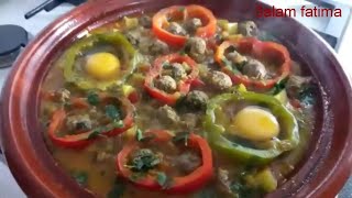 طاجين باللحم المفروم أو الكفتة tajine bel kafta tajine au boules de viandes [upl. by Skill]